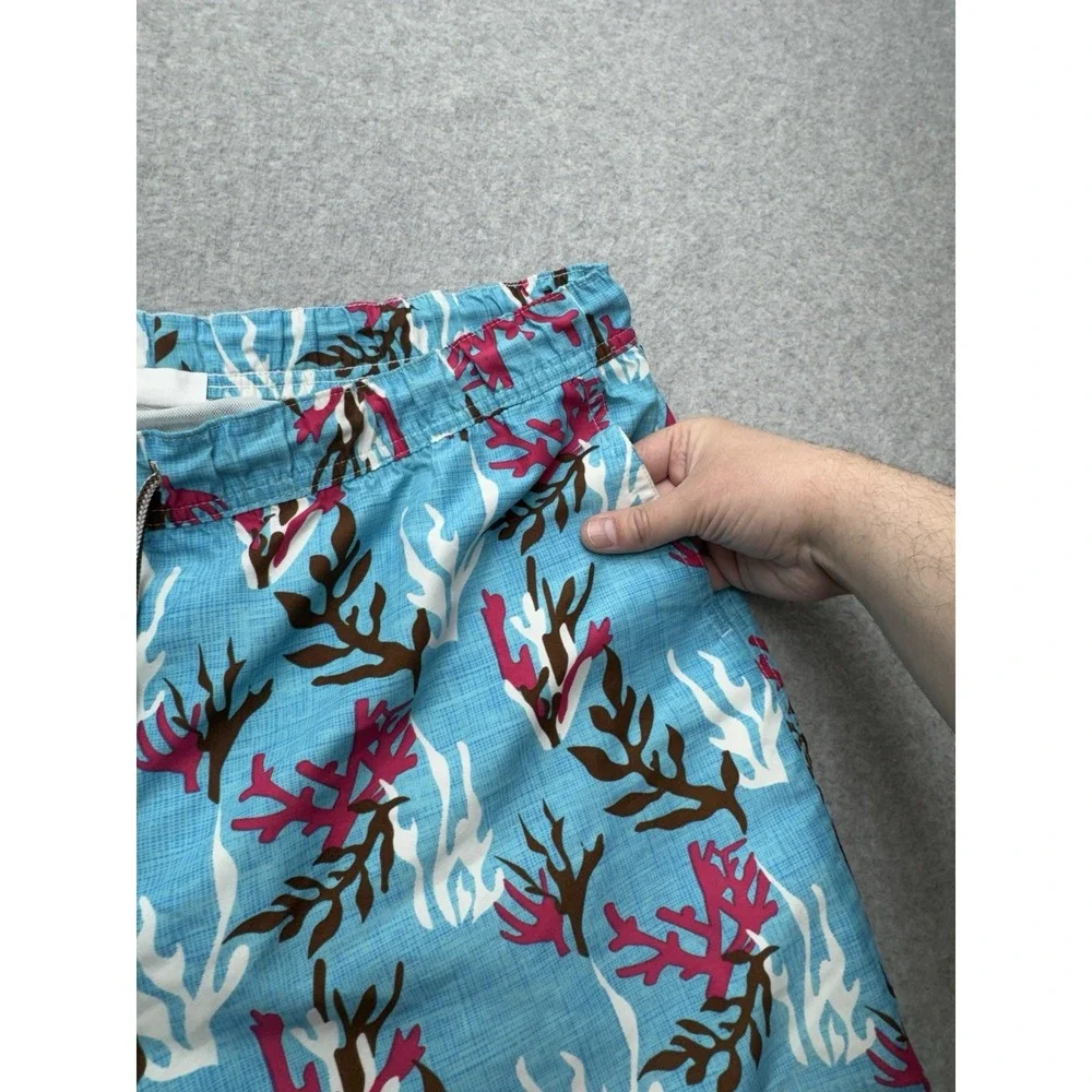 Peter Millar Swim Shorts Mens Large Blue Coral Reef Lined Drawstring Waist